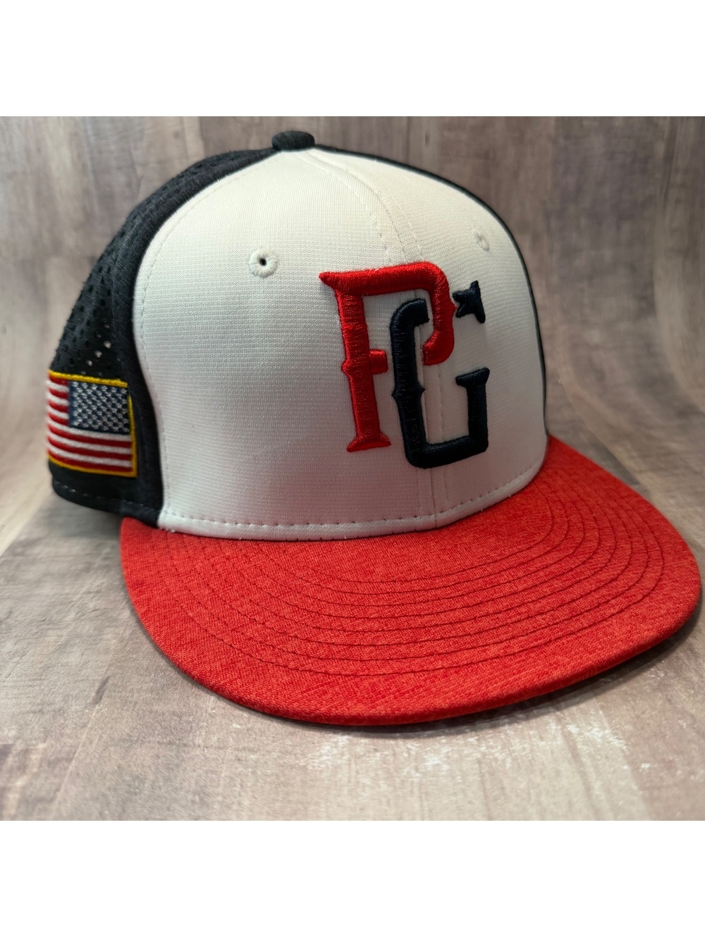 New Era Perfect Game USA 59Fifty Hat Mesh Navy White Red Size 7 1/8